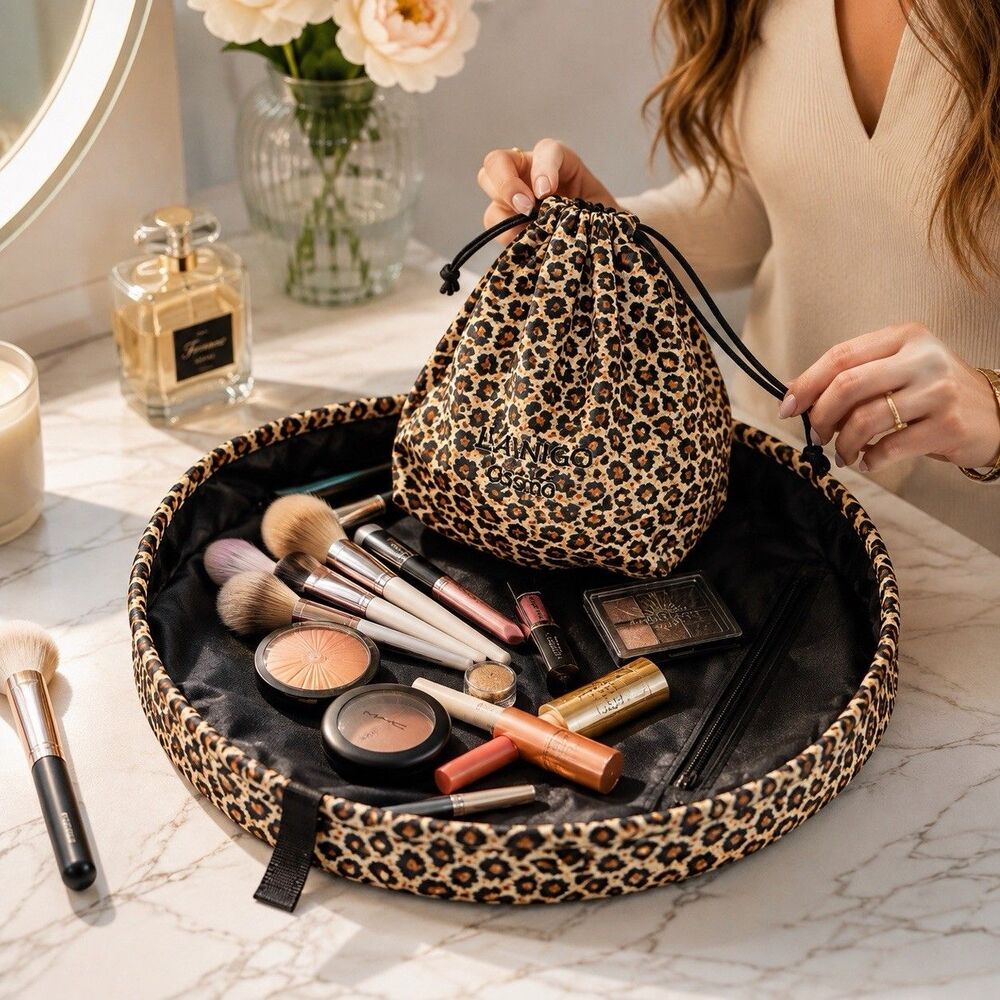Lay-n-Go Cosmo Drawstring Cosmetic & Makeup Bag Organizer Toiletry Bag Travel